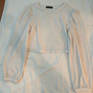White shein long sleeve top